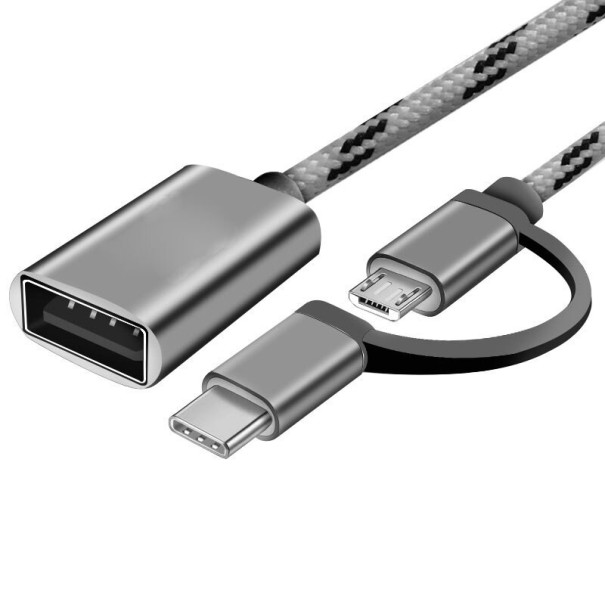 USB-C/Micro-USB-zu-USB-Adapter dunkelgrau