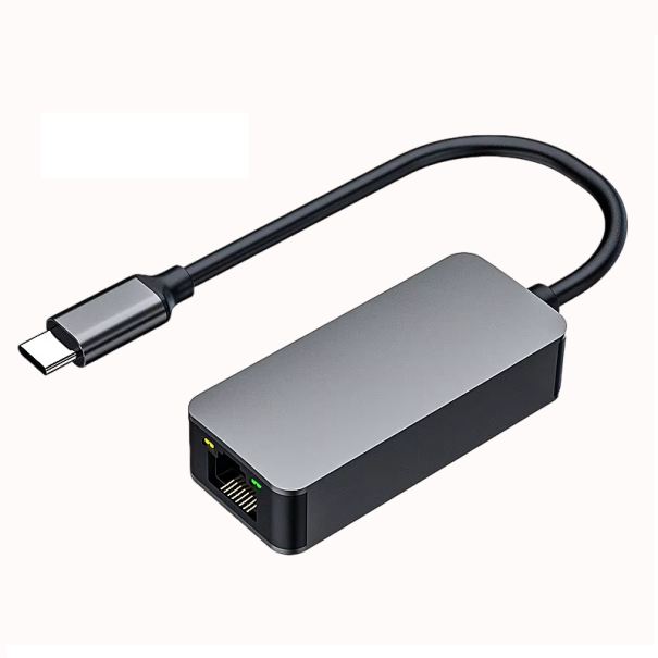USB-C na RJ45 ethernetový adaptér 2500Mbps LAN převodník síťová karta IEEE standardy šedé provedení pro notebook PC Mac 1