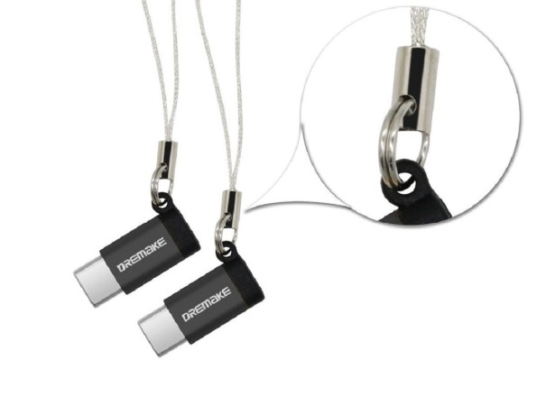 USB-C naar Micro USB-adapter 2 stuks zwart