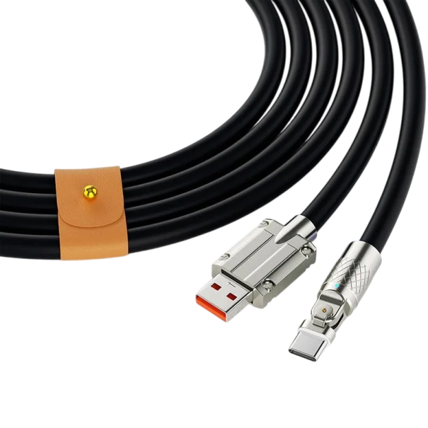 USB C Snabbladdningskabel 120W 6A 1,5m USB Typ C och A Datakabel Snabbladdning Mobiltelefon Dataöverföring svart