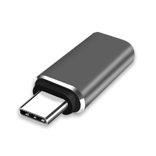 USB-C til Apple iPhone lightning-adapter sort
