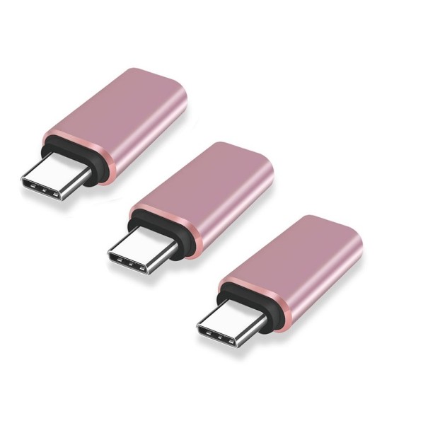 USB-C til Lightning adapter 3 stk rosa