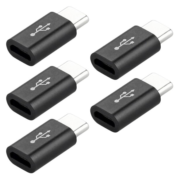 USB-C til Micro USB-adapter 5 stk. sort