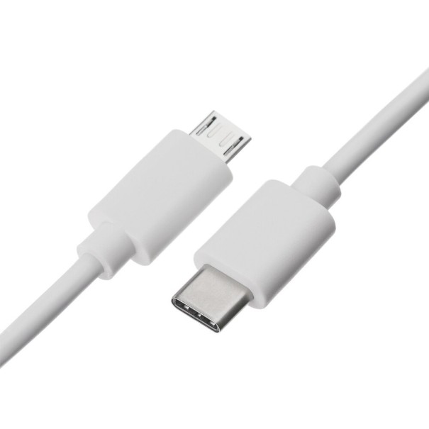 USB-C til Micro USB M/M forbindelseskabel 1 m hvid
