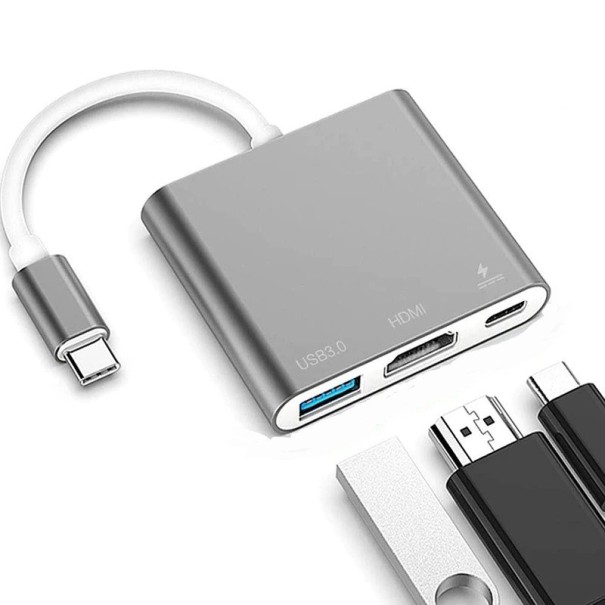 USB-C till HDMI / USB-C / USB 3.0-adapter