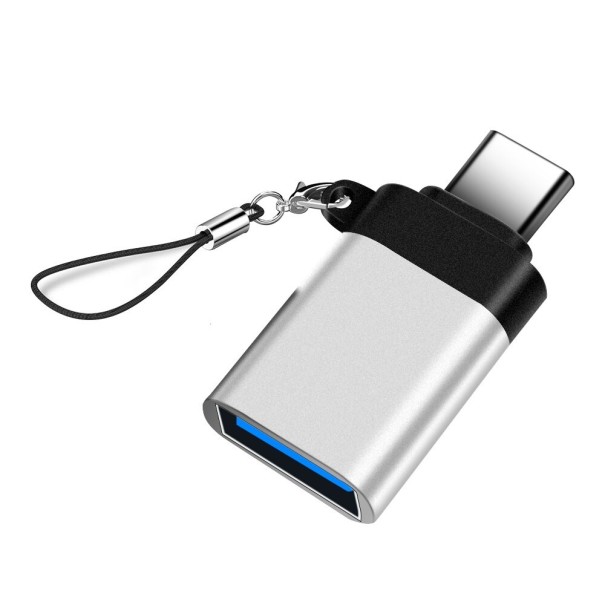 USB-C–USB 3.0 -sovitin K138 hopeinen
