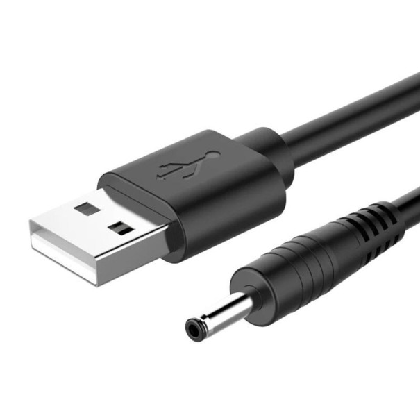 USB -DC tápkábel 3,5 x 1,35 mm fekete