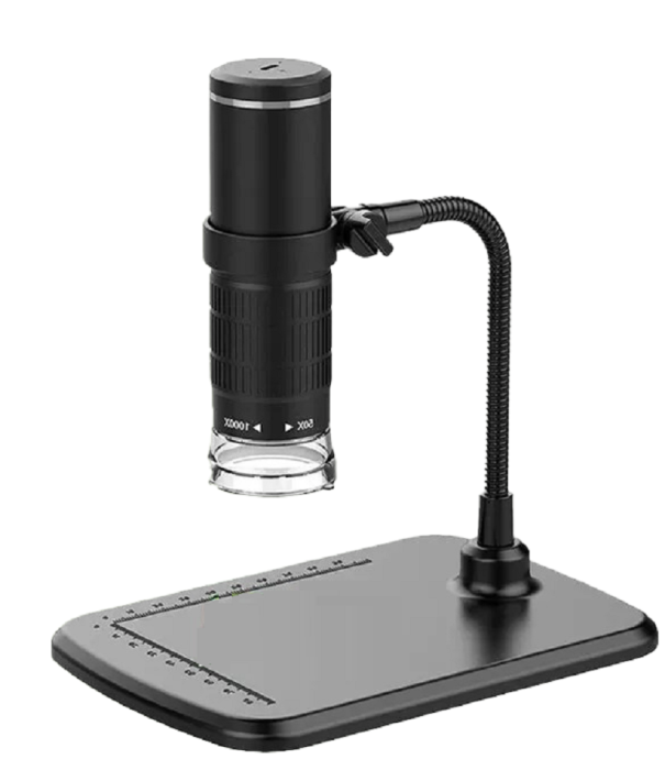 USB digitalt trådløst mikroskop med stativ 50-1000x, Wi-Fi, 1080p, 8 LED&#39;er 1