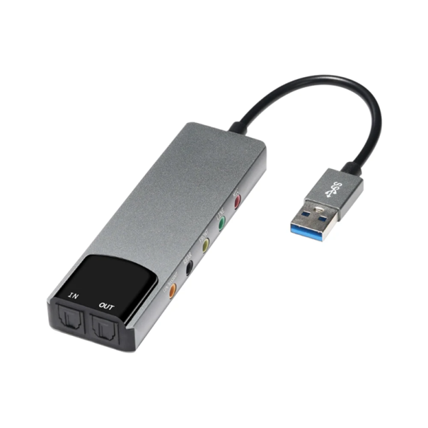 USB externá zvuková karta 6v1 s 5 audio portami a 2 SPDIF vstupmi a výstupmi Adaptér pre počítač Notebook Domáce kino Hudobné nahrávanie 1
