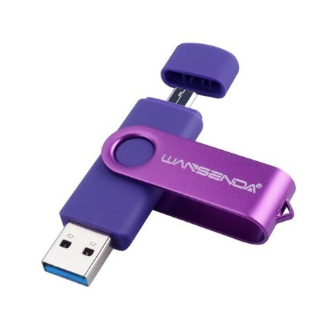 USB flash disk 2 v 1 J2983 purpurová 128GB