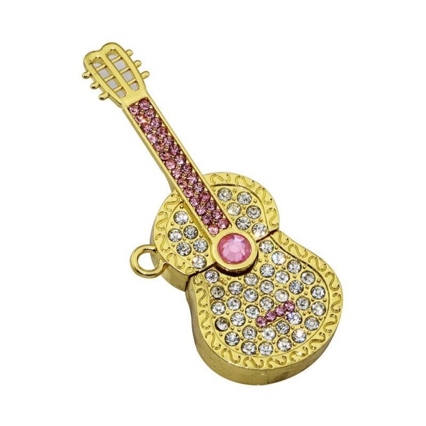 USB flash disk gitara s kamienkami zlatá 128GB