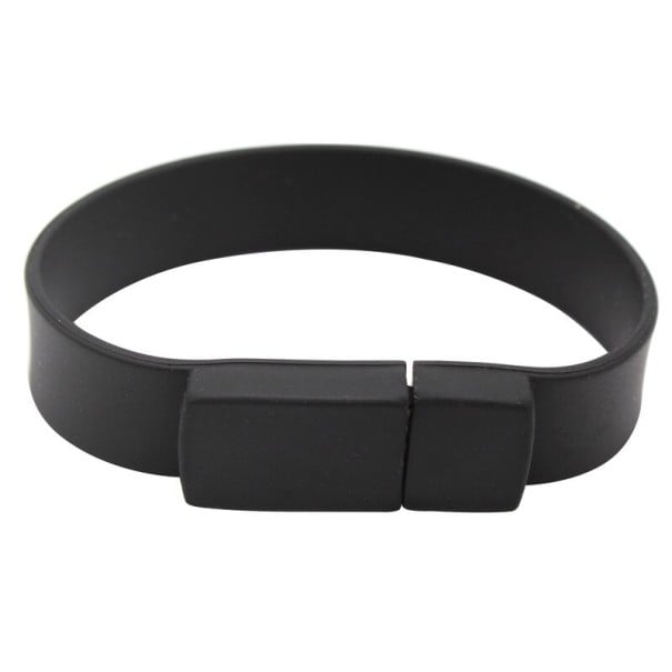 USB flash disk silikonový náramek černá 8GB