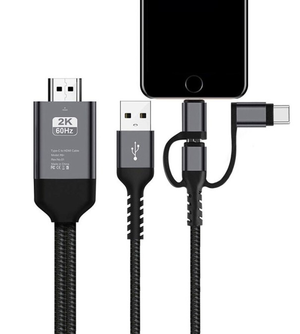 USB HDMI till Lightning / USB-C / Micro USB-kabel