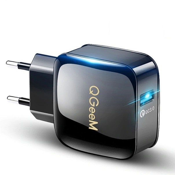 USB hurtigopladningsstrømadapter K735 sort