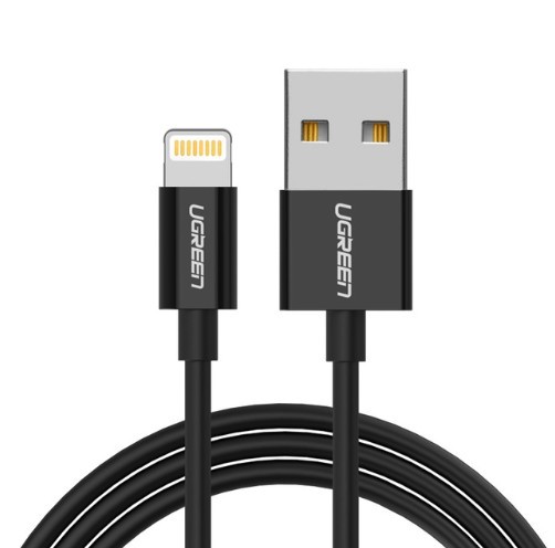 USB kábel pre Apple iPhone / iPad / iPod čierna 1,5 m