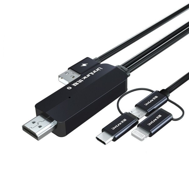 USB kabel pro zrcadlení obrazovky Lightning / USB-C / Micro USB na HDMI 1