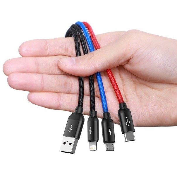 USB-kábel töltése a Lightning / USB-C / Micro USB-hez 1