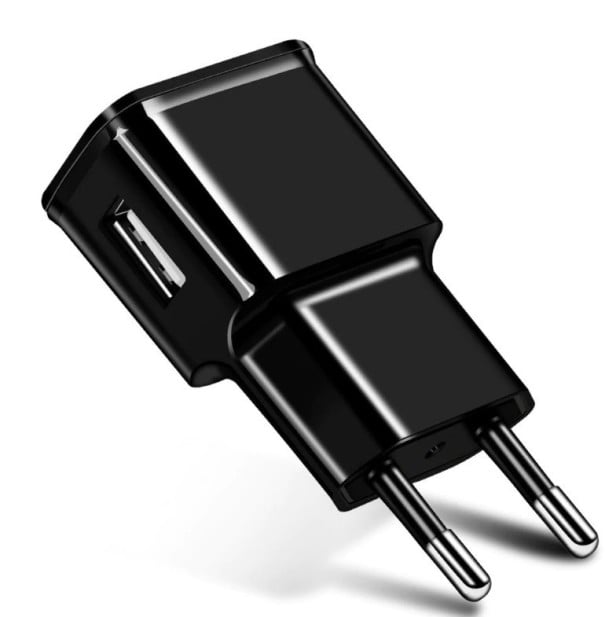USB Mains Charging Adapter 10 pcs black
