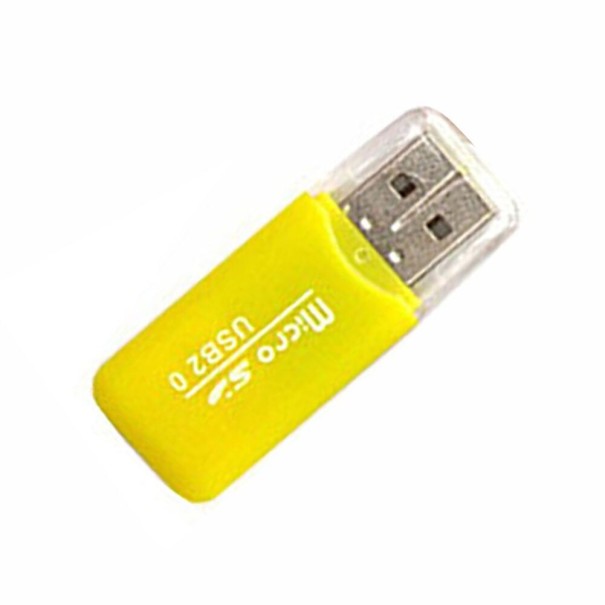 USB Micro SD-geheugenkaartlezer K889 geel
