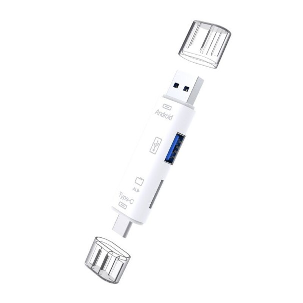 USB Micro SD -kortinlukija valkoinen