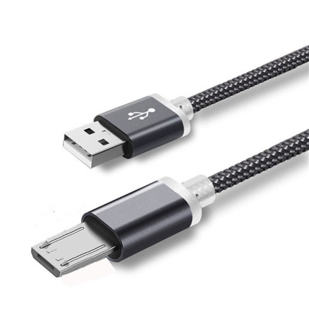 USB / Micro USB-datakabel forlænget stik sort