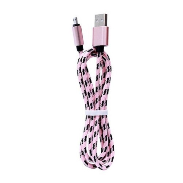 USB / Micro USB-datakabel K654 rosa 3 m