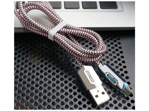 USB / Micro USB-datakabel K655 rosa 2 m