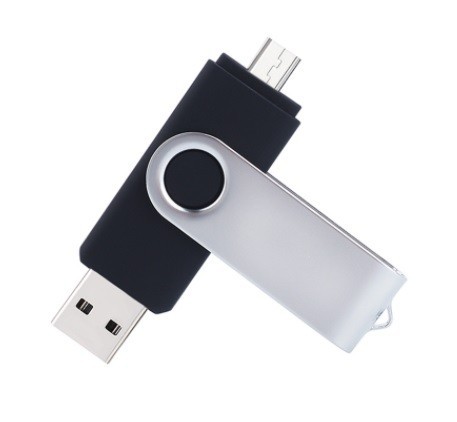 USB + micro USB flash disk čierna 4GB