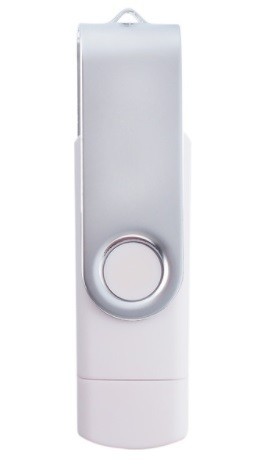 USB + micro-USB-muistitikku valkoinen 64GB