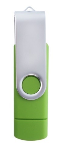 USB + micro-USB-muistitikku vihreä 8GB