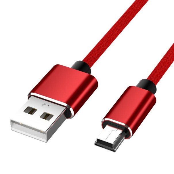 USB-Mini USB-B M/M -liitäntäkaapeli 1 m K1037 punainen