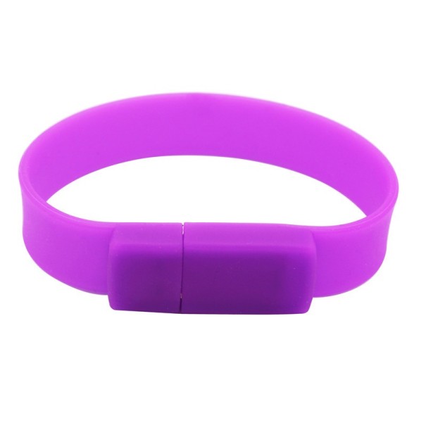 USB-muistitikun silikoniranneke violetti 4GB