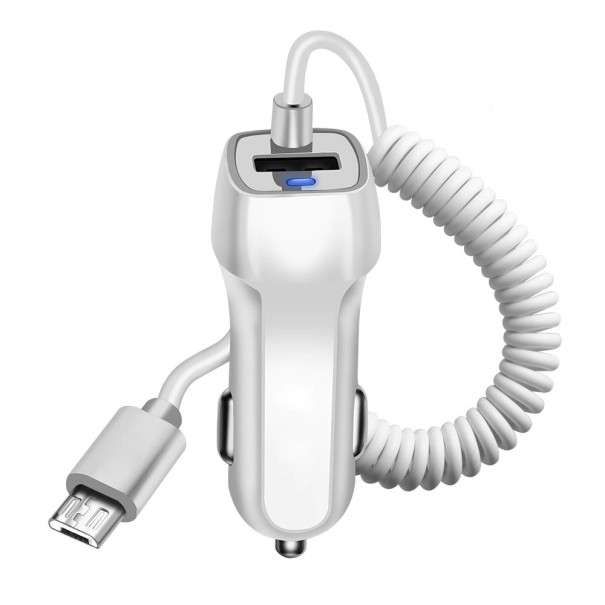 USB nabíjačka do auta Micro USB / USB-C biela 1