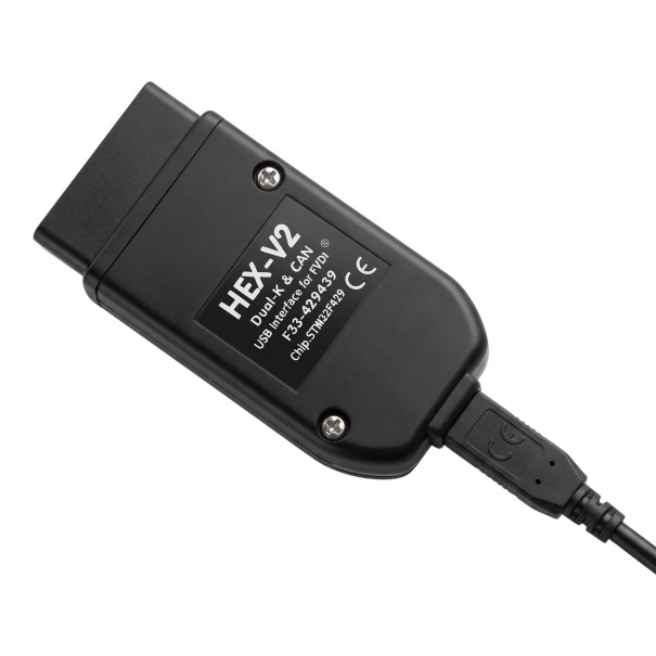USB OBD Diagnostic Tool V26.9 for VW Audi Škoda and Seat 1996 to 2023 with STM32F429 Chip and K-Line and CAN Black with English Software 1