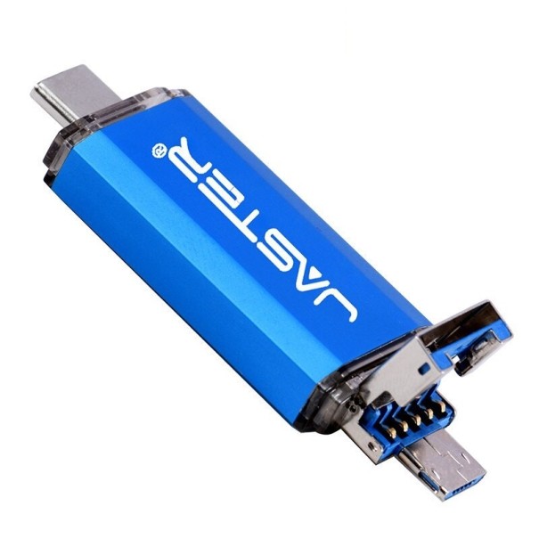 USB OTG flash disk 3v1 modrá 128GB
