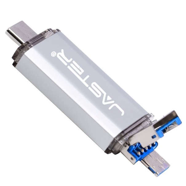 USB OTG-flashdrive 3-in-1 zilver 16GB