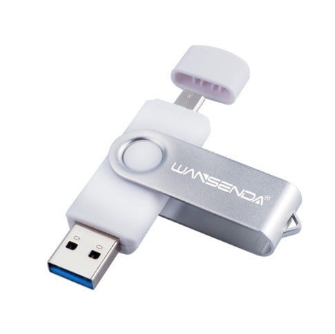 USB pendrive 2 az 1-ben J2983 fehér 16GB