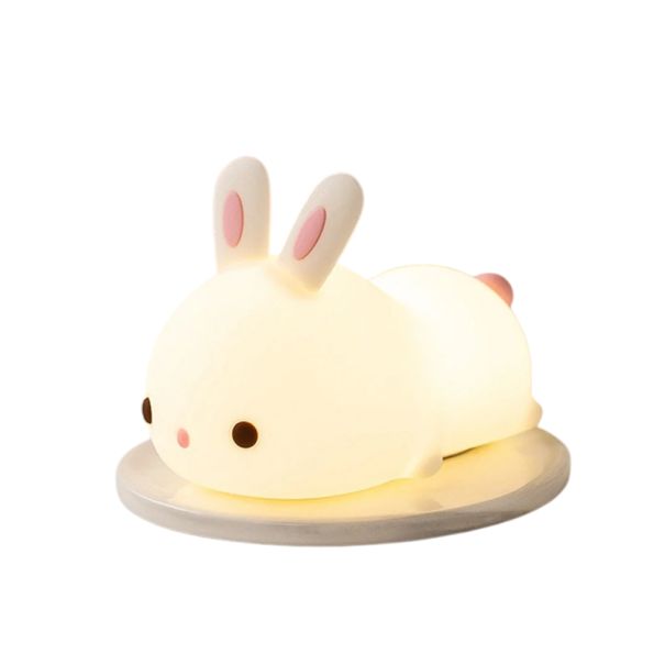 USB Rechargeable Silicone RGB LED Night Light with Rabbit Design 16 Colours with Touch Sensor Children's Lamp for Bedroom 1