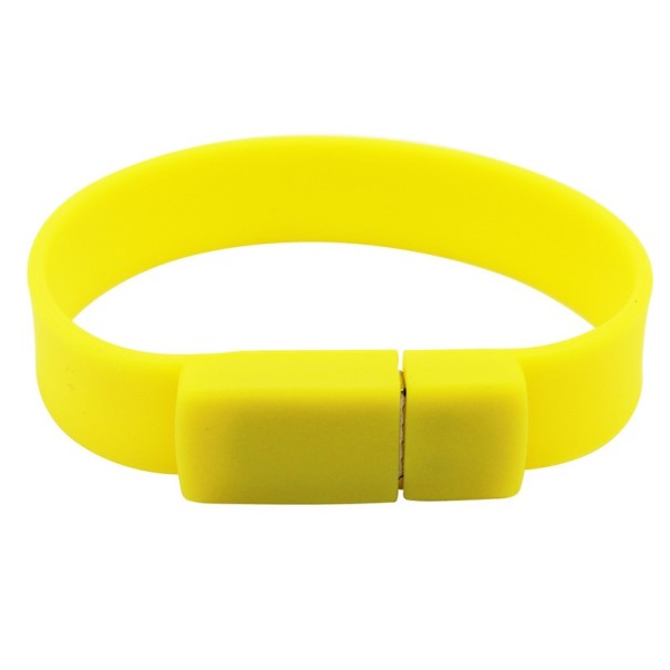 USB-stick siliconen armband geel 4GB