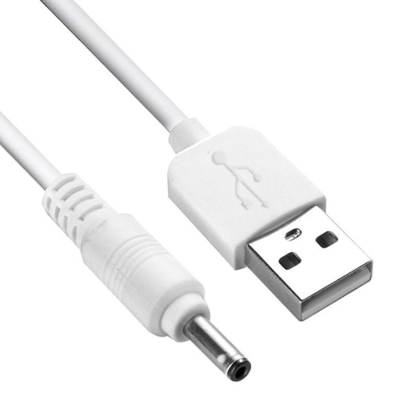 USB til DC 3,5 x 1,35 mm strømkabel hvid