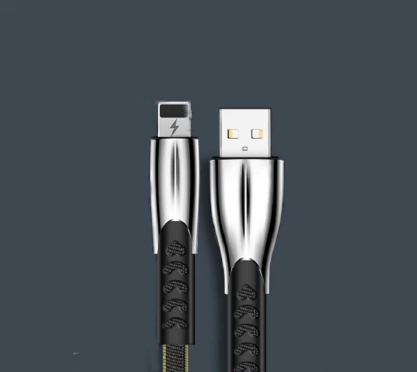 USB til Micro USB / USB-C / Lightning datakabel K577 sort 2