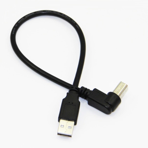 USB till USB-B vinklad anslutningskabel för M/M-skrivare