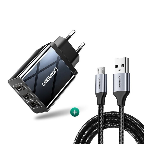 USB töltő 3 port fekete 2