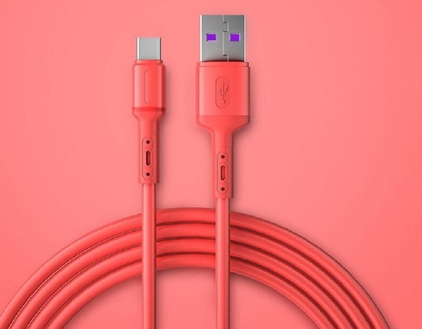 USB / USB-C datakabel K609 röd 1 m
