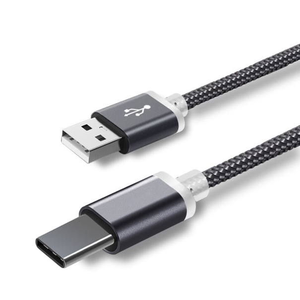 USB / USB-C datakabel med forlænget stik K646 sort