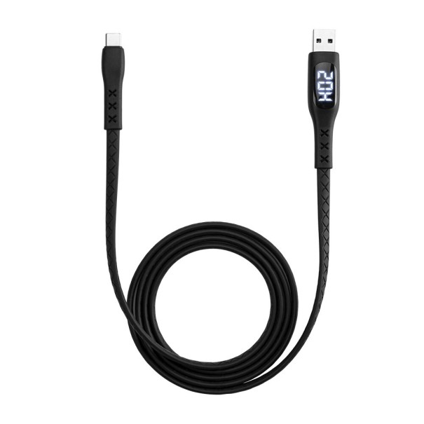 USB-/USB-C-Kabel mit Display schwarz