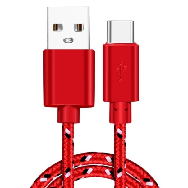 USB / USB-C töltőkábel K522 piros 3 m