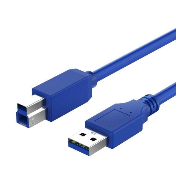 USB-zu-USB-B-Verbindungskabel für M/M-Drucker blau 1,2 m
