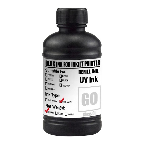 UV blæk Glans Hård 250 ml Til TX800 XP600 DX5 DX6 DX7 i3200 L800 L1800 Hurtigttørrende 395 nm Til flade UV-printere 1