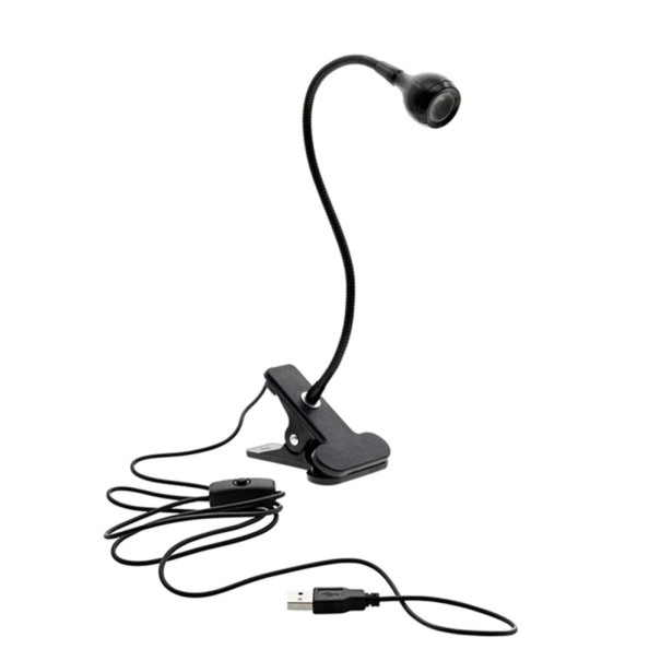UV-lampe med klips sort
